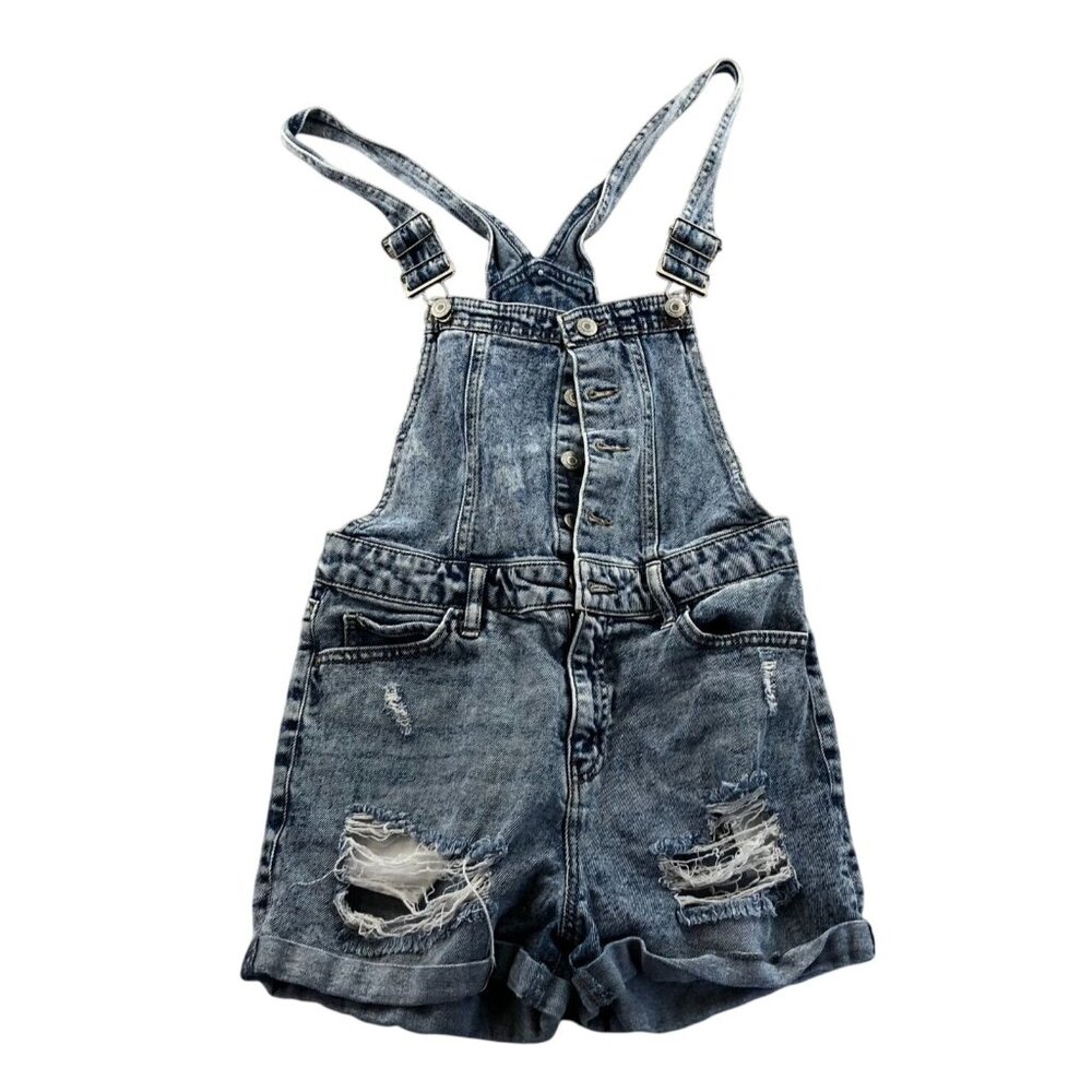 So Womens Mom Shorts Overall Medium Vintage Stretch Cuffed Distressed Blue Denim